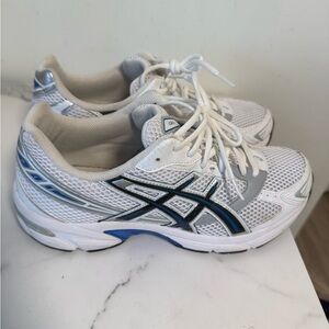 ASICS White and Silver Athletic Sneakers